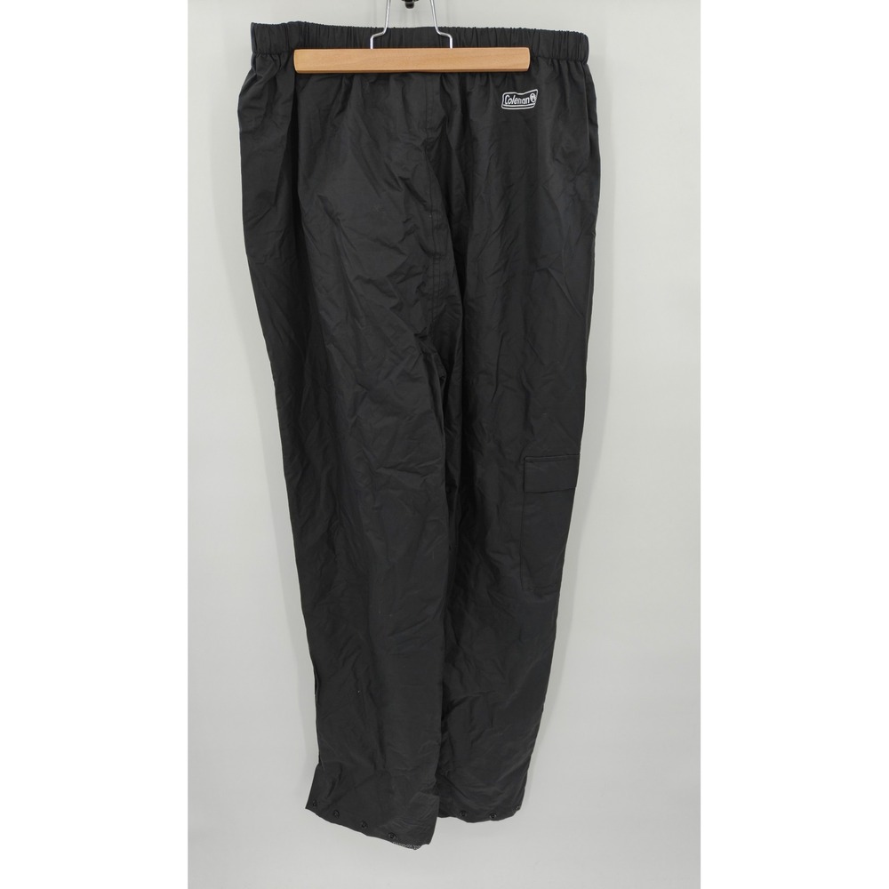 Coleman Mens Black Mesh Lined Nylon Rain Pants Cargo Pocket Size M 5214-05919
